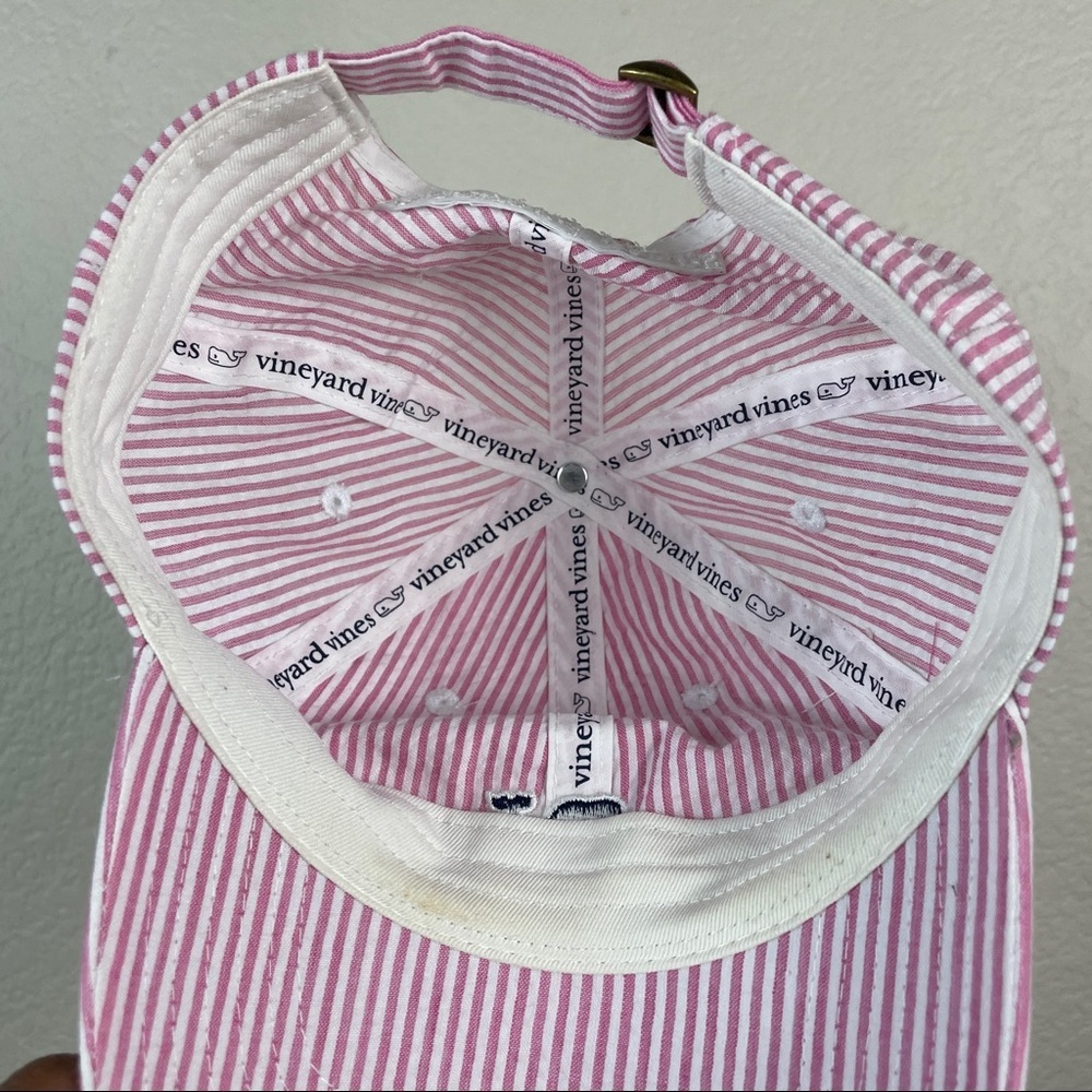 Vineyard Vines Pink Striped Whale Hat OSFM - Picture 6 of 6
